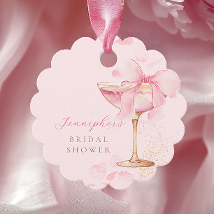 Brunch and Bubbly Pink Favor Tags