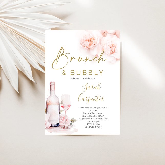 Brunch and Bubbly Prosecco Bridal Shower Invitation (Creator Uploaded)
