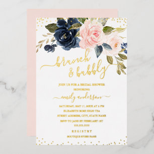 Brunch And Bubbly REAL GOLD FOIL Bridal Shower