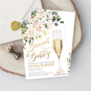 Brunch and Bubbly Shower Invitation Gold