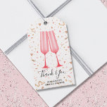 Brunch and Bubbly Thank You Bridal Shower Gift Tag<br><div class="desc">Thank you,  your name and pink champagne glasses are beautiful brunch and bubbly thank you favour tags for your wedding bridal showers or any occasion. MATCHING items in our collection.</div>