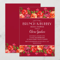 Brunch and Bubbly Watercolor Floral Bridal Shower