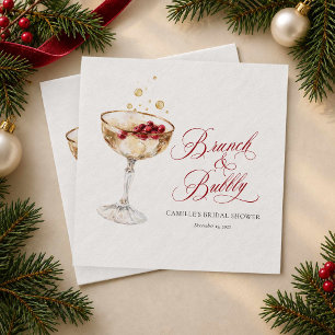 Brunch and Bubbly Winter Bridal Shower Invitation Napkin