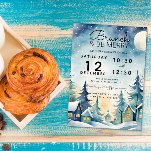 Brunch & Be Merry Winter Village Christmas Invite (Creator Uploaded)