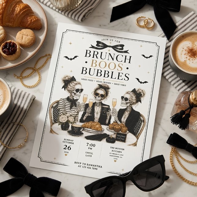 Brunch Boos & Bubbles Halloween Brunch  Holiday Card (Creator Uploaded)