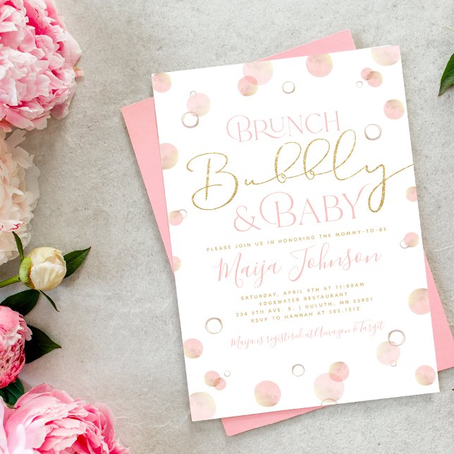Brunch Bubbly and Baby Shower Invitation (Creator Uploaded)