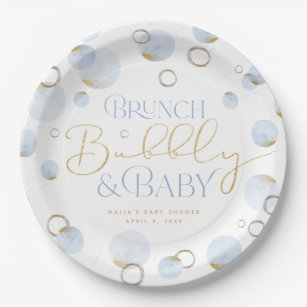 Brunch Bubbly and Baby Shower Paper Plates