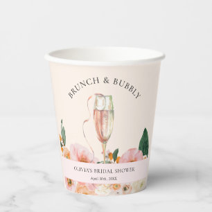Brunch & Bubbly Boho Floral Champagne Paper Cups
