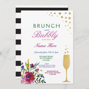 Brunch & Bubbly Bridal Shower Floral Invite