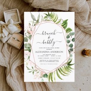 Brunch & Bubbly Bridal Shower Greenery Sage Invitation