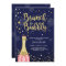Brunch & Bubbly Bridal shower invitation Navy Gold