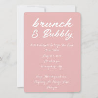 BRUNCH & BUBBLY BRIDAL SHOWER INVITATION PINK 