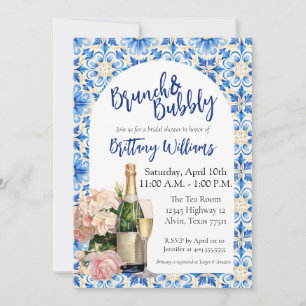 Brunch & Bubbly Bridal Shower- Italian Coast Theme Invitation