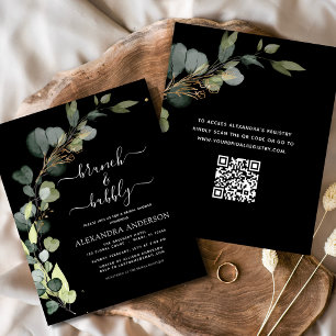 Brunch & Bubbly Bridal Shower QR Code Invitation