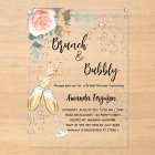 Brunch Bubbly Bridal Shower rose gold floral