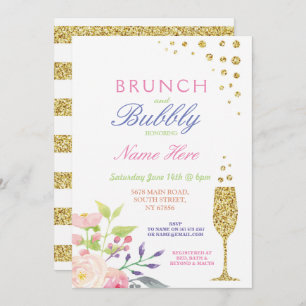 Brunch & Bubbly Bridal Shower Sweet Floral Invite