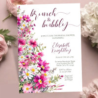 Brunch & Bubbly Bright Pink Floral Bridal Shower