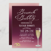 Brunch & Bubbly Burgundy Red Ombre Bridal Shower