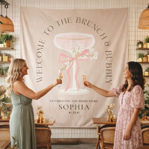 Brunch & Bubbly Champagne Bridal Shower Tapestry
