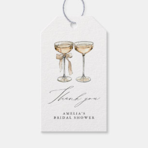 Brunch & Bubbly Champagne Bridal Shower Thank You Gift Tags