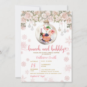 Brunch Bubbly Christmas Dinner Bridal Shower Party Invitation