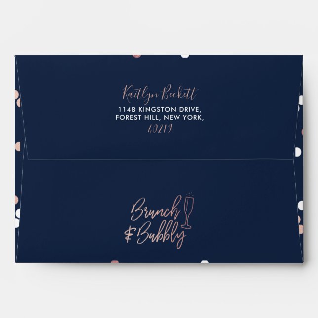 Brunch & Bubbly Confetti Bridal Shower Envelope (Back (Top Flap))