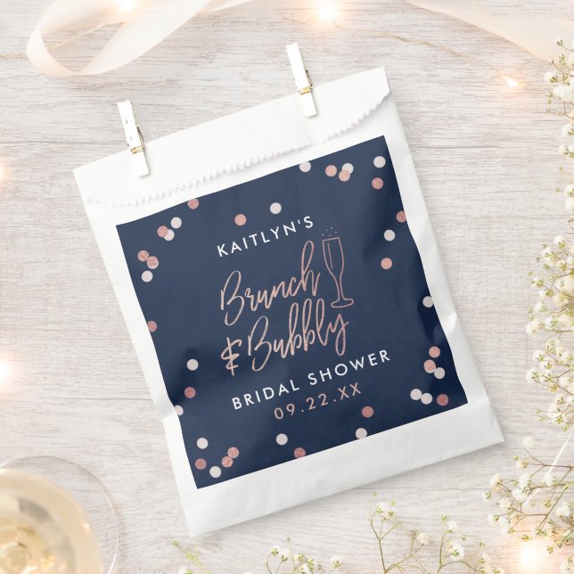 Brunch & Bubbly Confetti Bridal Shower Favour Bags (Clipped)