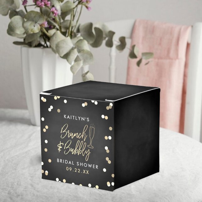 Brunch & Bubbly Confetti Bridal Shower Favour Box (Creator Uploaded)