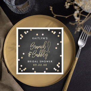 Brunch & Bubbly Confetti Bridal Shower Napkin