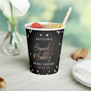 Brunch & Bubbly Confetti Bridal Shower Paper Cups