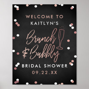 Brunch & Bubbly Confetti Bridal Shower Welcome Poster