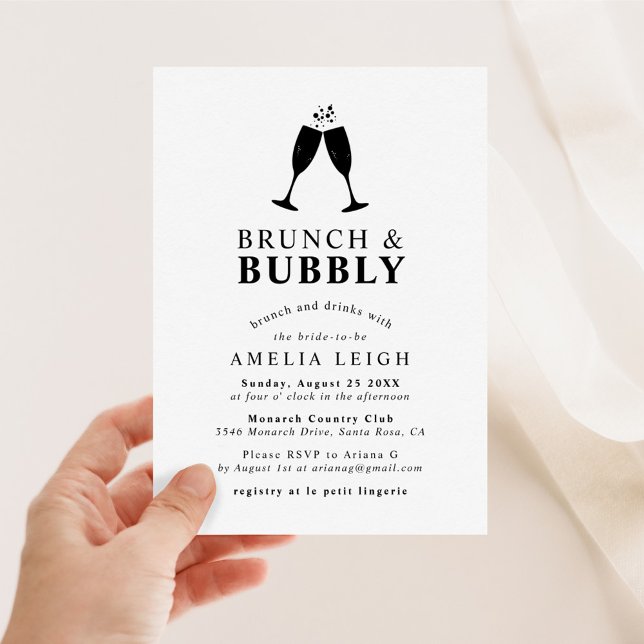 Brunch & Bubbly Drinks Bridal Shower Invitation (Creator Uploaded)