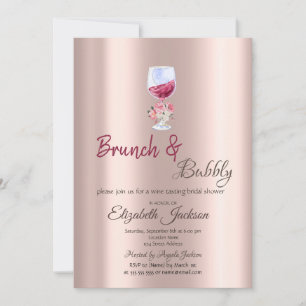 Brunch & Bubbly Floral Glass Drips Invitation