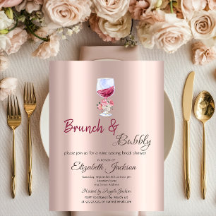 Brunch & Bubbly Floral Glass Drips Invitation