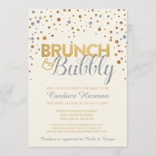 Brunch & Bubbly Glitter Bridal Shower Invitation
