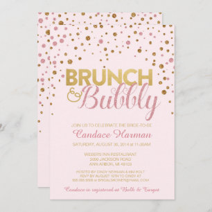 Brunch & Bubbly Glitter Bridal Shower Invitation