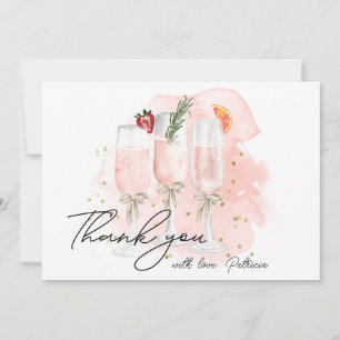 Brunch & Bubbly Mimosa Bridal Shower Thank You  Invitation