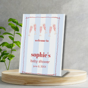 Brunch & Bubbly Red And Blue Wavy Welcome Sign