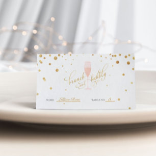 Brunch & Bubbly Wedding Shower Folded Place Card
