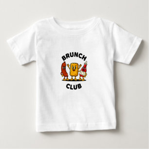 Brunch Club Retro Cartoon Food Fun Design Baby T-Shirt