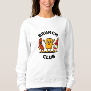 Brunch Club Retro Cartoon Food Fun Design Sweatshirt