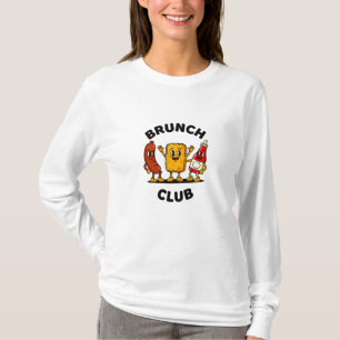 Brunch Club Retro Cartoon Food Fun Design T-Shirt