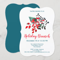 Brunch Event Winter Florals & Berries Red and Teal