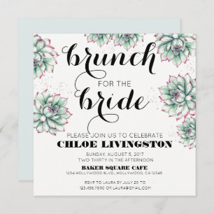 Brunch for the Bride Succulent Shower Invitation