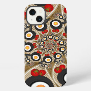 Brunch Fractal Art Funny Food, Tomatoes, Eggs iPhone 13 Case