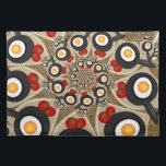 Brunch Fractal Art Funny Food, Tomatoes, Eggs Placemat<br><div class="desc">Cool and unique fractal art fantasy, 
funny modern abstract pans,  tomatoes and eggs.
Design for your decorative unusual food placemat and more.</div>