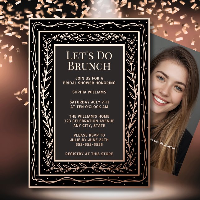 Brunch Invite Bridal Shower Custom Botanical Black (Creator Uploaded)