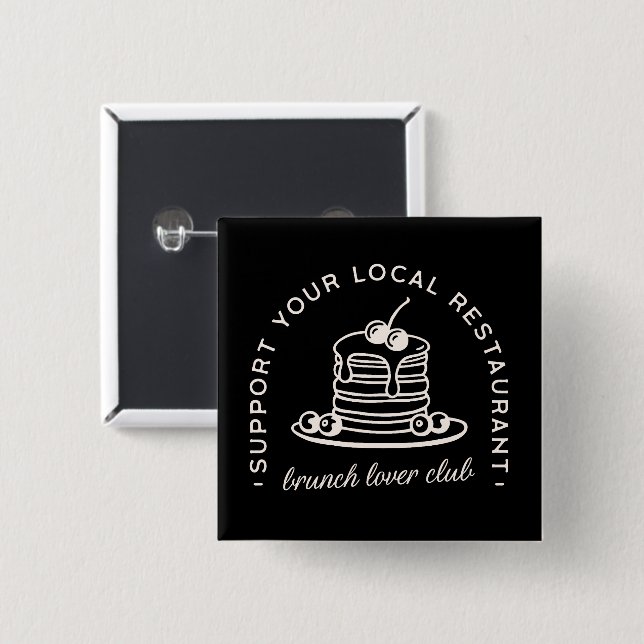 Brunch lover club squad 15 cm square badge (Front & Back)