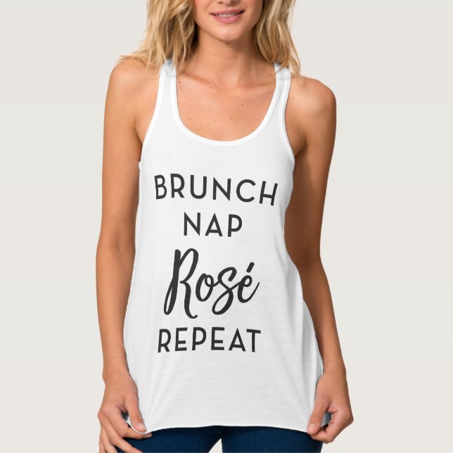 Brunch Nap Rosé Repeat Tank Top (Front)