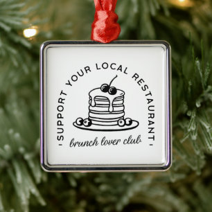 Brunch pancakes lover funny quotes metal tree decoration